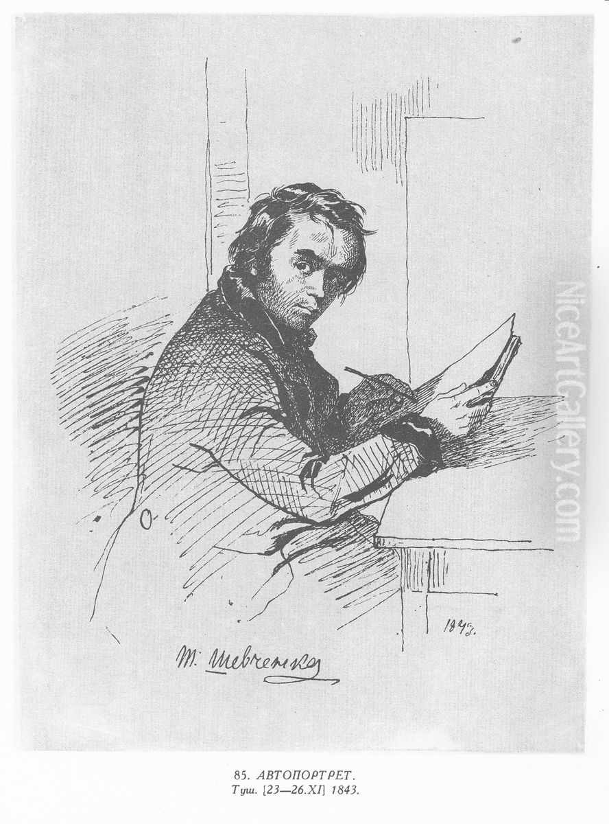 Avtoportret Oil Painting by Taras Shevchenko