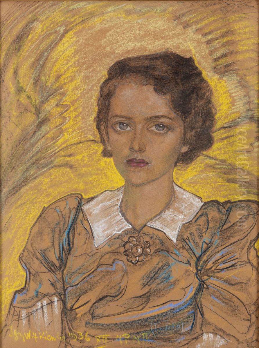 Portret Janiny Mieszkowskiej-Steinborn Oil Painting by Stanislaw Ignacy Witkiewicz (Witkacy)
