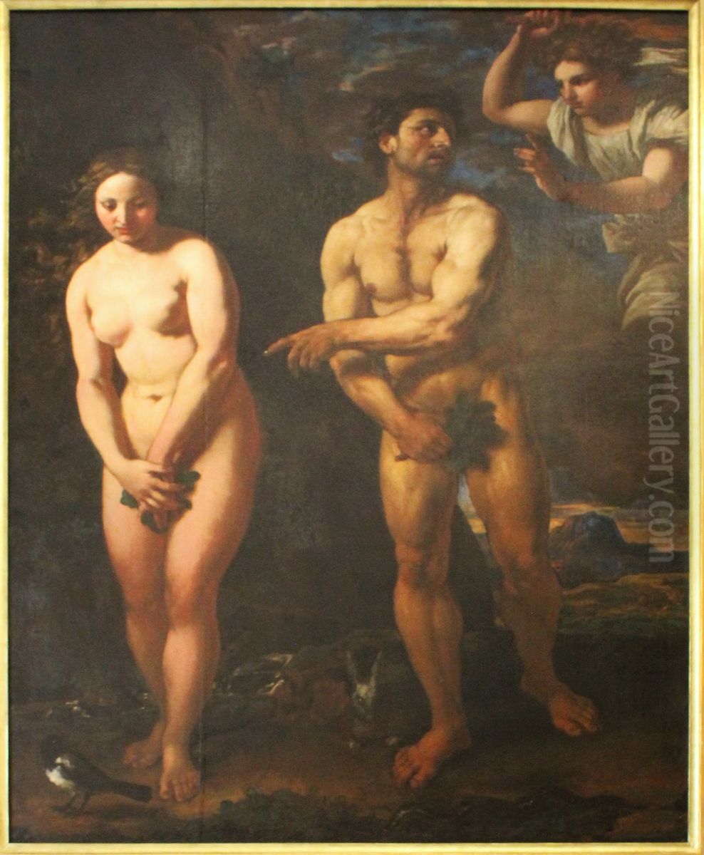 Expulsion of Adam and Eve from paradise Oil Painting by Johann Carl Loth