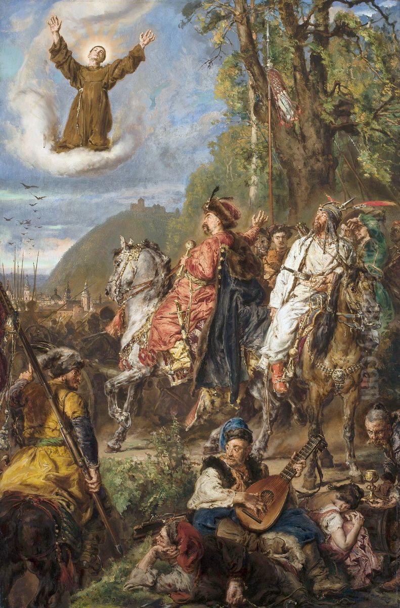 Bohdan Khmelnytsky with Tugay Bey at Lviv Oil Painting by Jan Matejko
