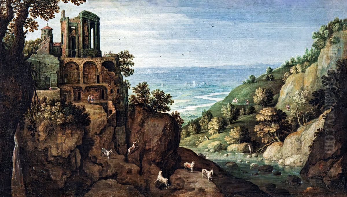 View of the Sibyl of Tivoli Oil Painting by Marten Ryckaert