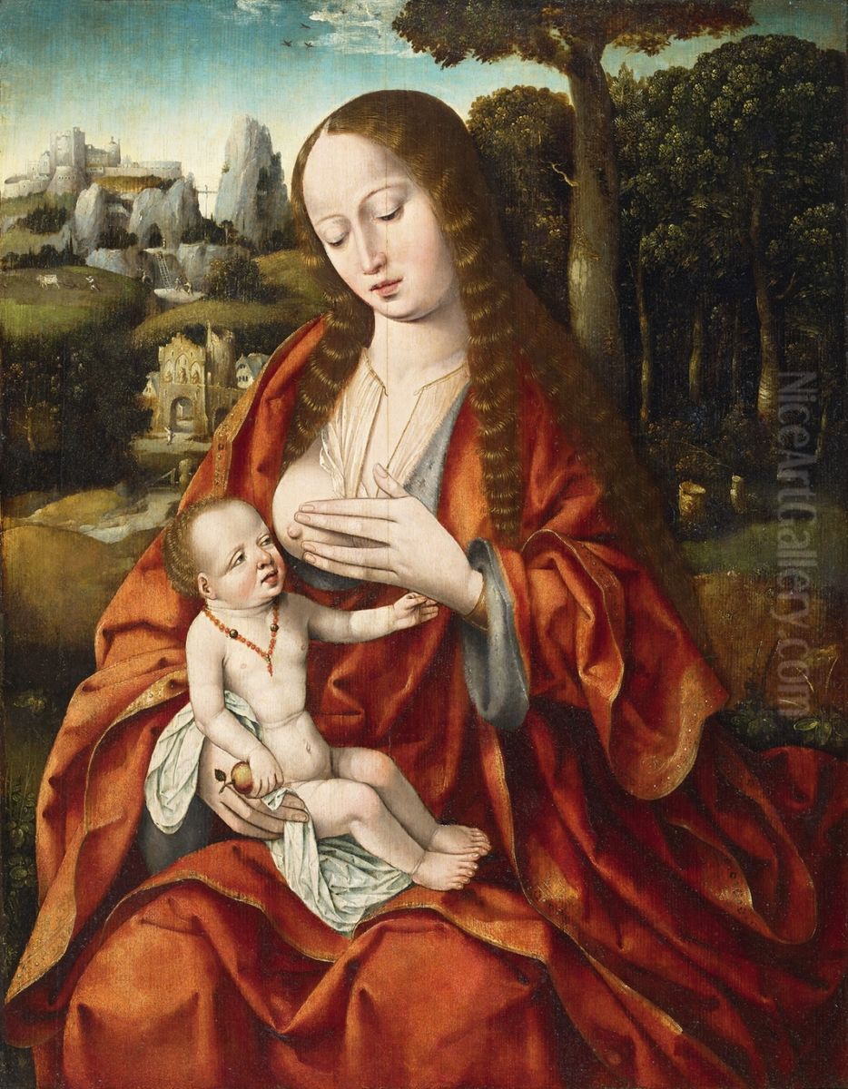 Virgin with child Oil Painting by Master of the Holy Blood