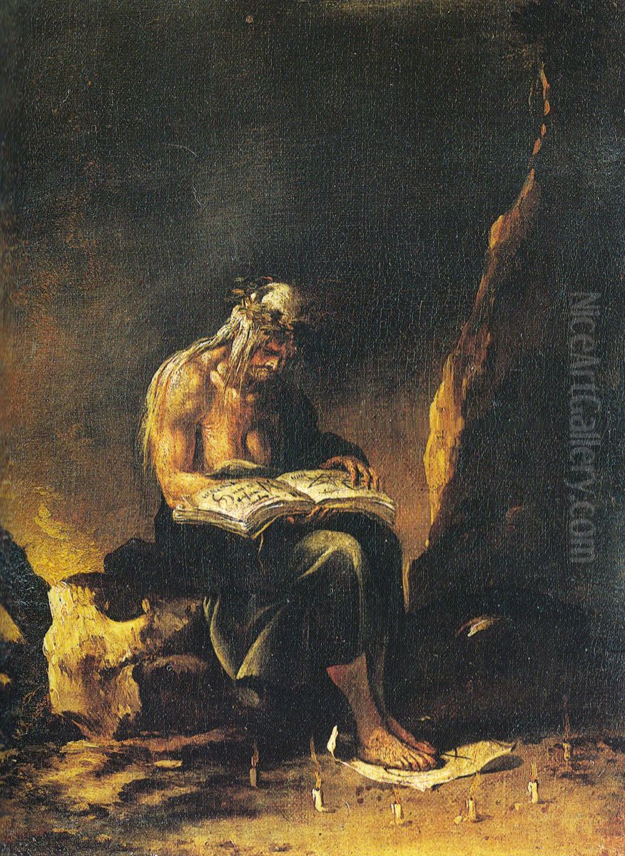 The Witch Oil Painting by Salvator Rosa