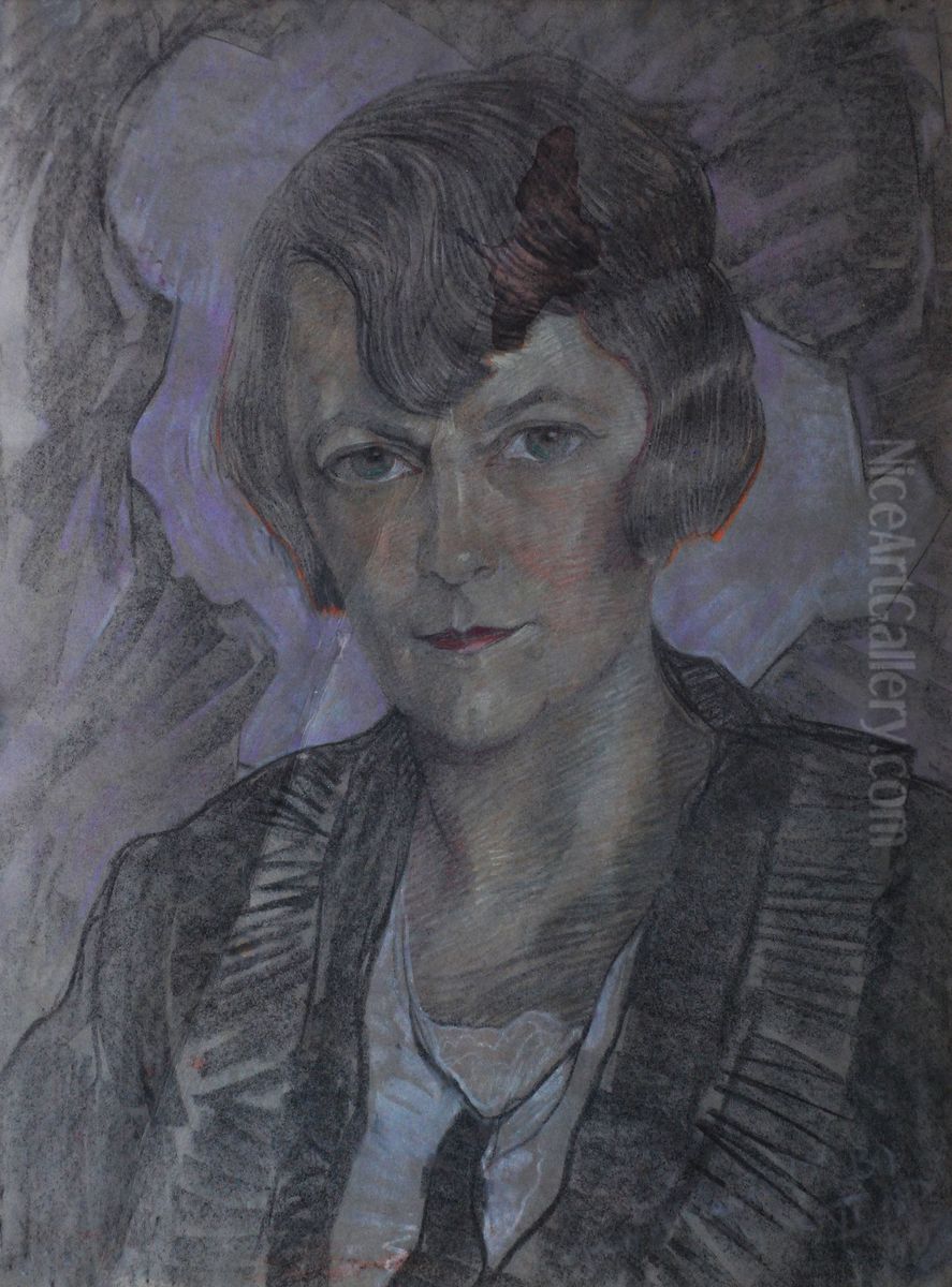 Portrait of Halina Krahelska Oil Painting by Stanislaw Ignacy Witkiewicz (Witkacy)