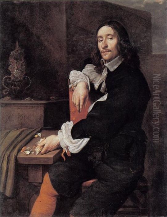 Portrait of an unknown shell collector Oil Painting by Peter Franchoys