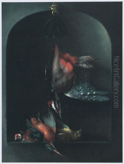 Still life of dead birds Oil Painting by Godfriedt Van Bochoutt