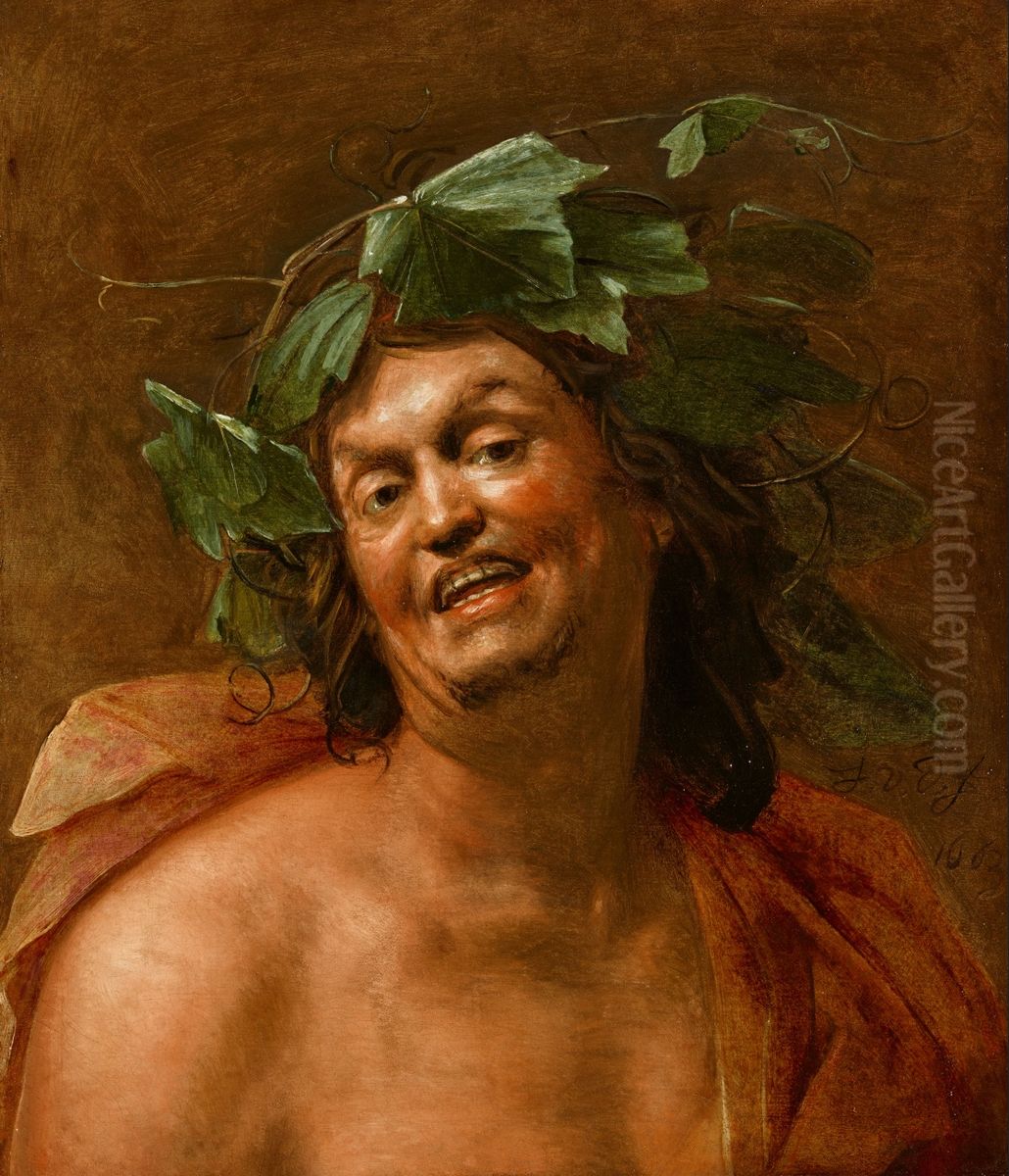 Bacchus with an ivy crown Oil Painting by Jan van Dalen