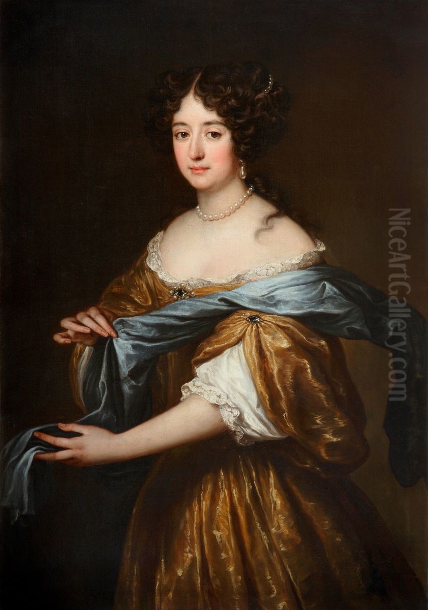Portrait of Konstancja Krystyna Wielopolska nee Komorowska Oil Painting by Pierre Mignard I