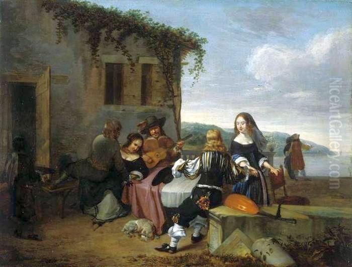 Genre scene. Oil Painting by Jacob van Loo