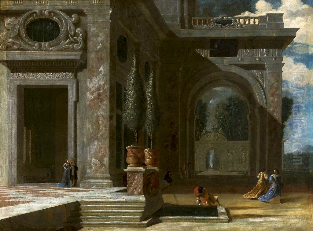 Fantastic architecture. Oil Painting by Wilhelm Schubert van Ehrenberg