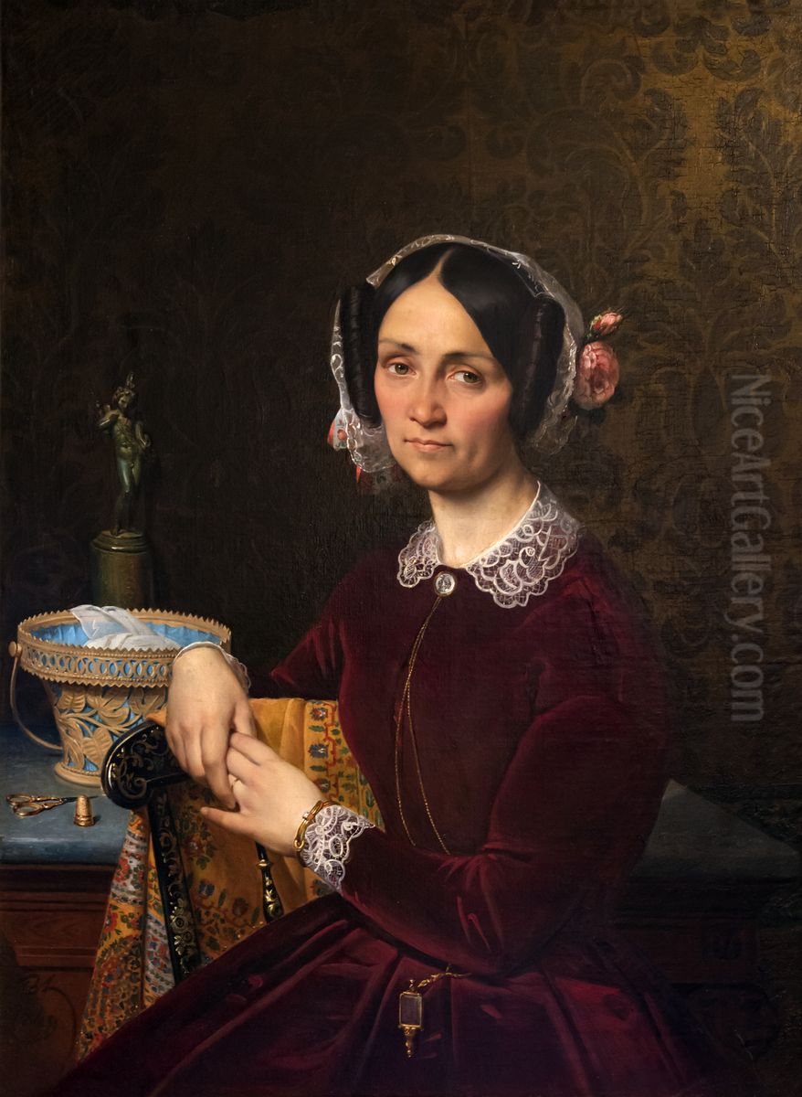 Portrait of Madame BlondelFrancais:Portrait de Madame BlondelItaliano:Ritratto di Madame Blondel Oil Painting by Merry-Joseph Blondel