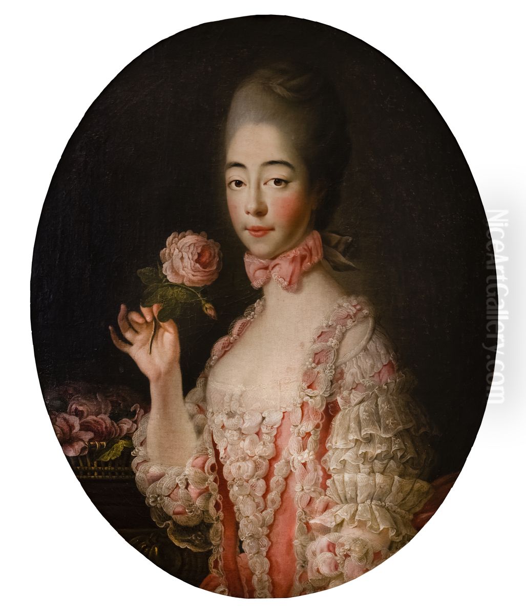 Portrait of Josephine of Savoy, Countess of ProvenceFrancais:Portrait de Josephine de Savoie, comtesse de ProvenceItaliano:Ritratto di Giuseppina di Savoia, contessa di Provenza Oil Painting by Francois-Hubert Drouais