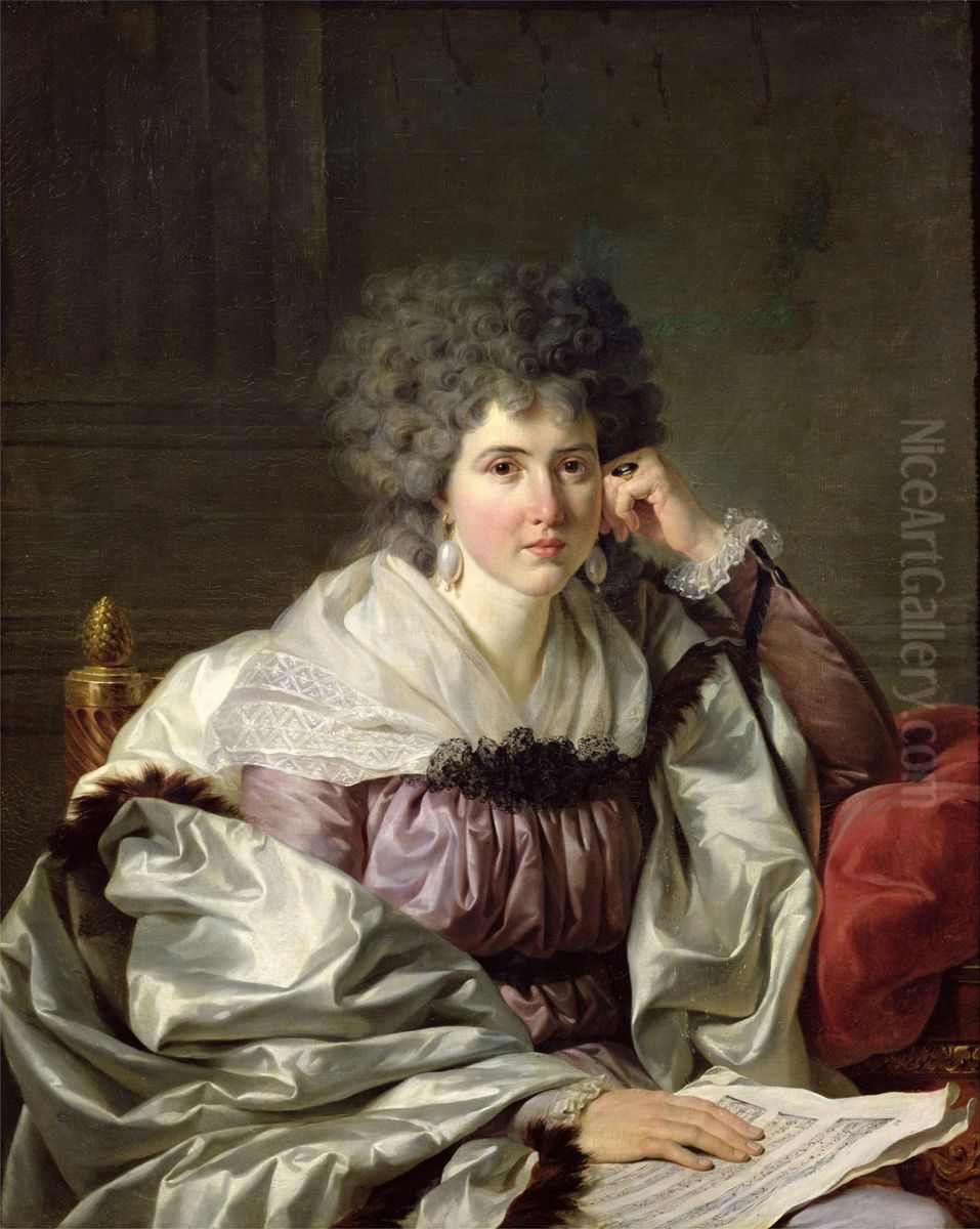 Madame Nicaise Perrin, nee Catherine Deleuze Oil Painting by Jean-Charles Nicaise Perrin