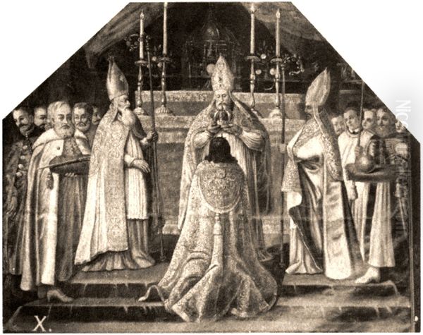 Coronation of Casimir I the Restorer (1016-1058) Oil Painting by unknown