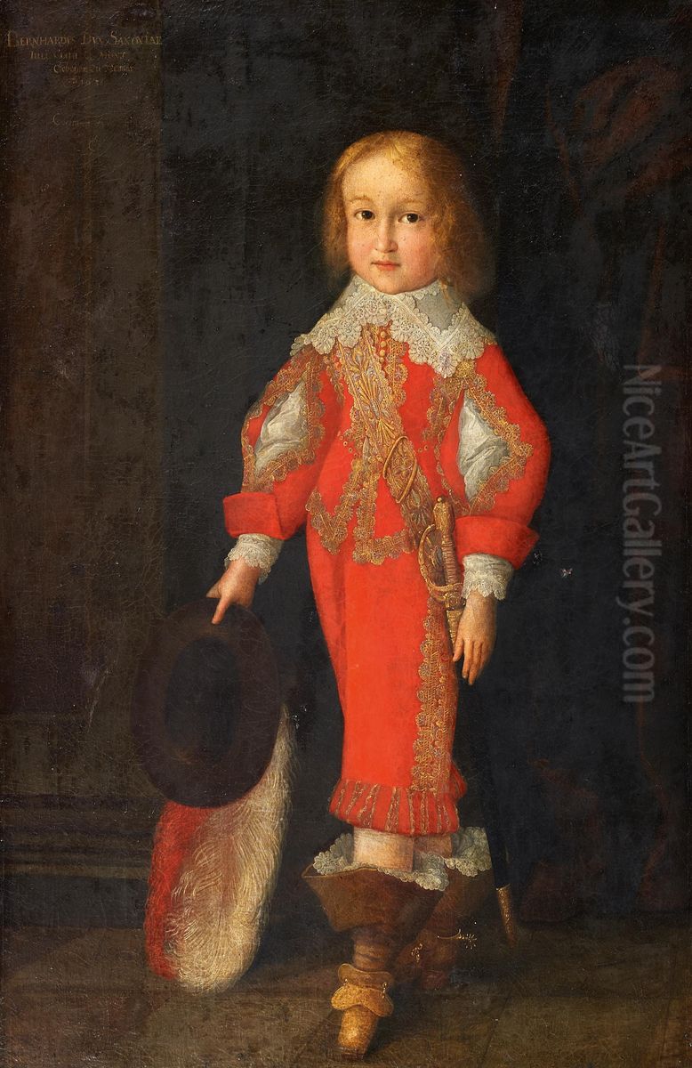 Portrait of Bernhard of Saxe-Jena (1638-1678) Oil Painting by Christian Richter