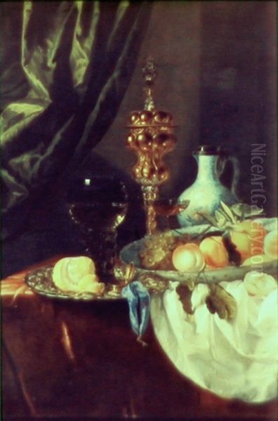 Still life with Pronkbeker. Oil Painting by Abraham Van Beijeren