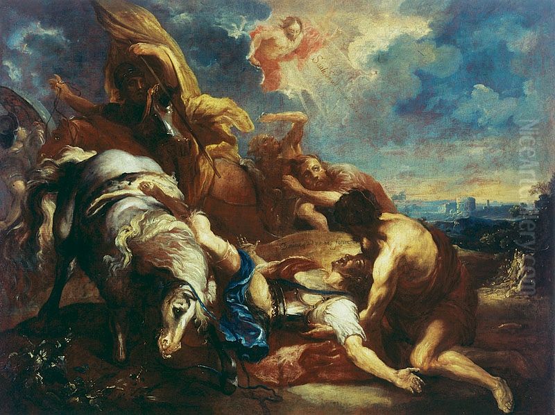 Conversion of Saint Paul. Oil Painting by Michael Willmann