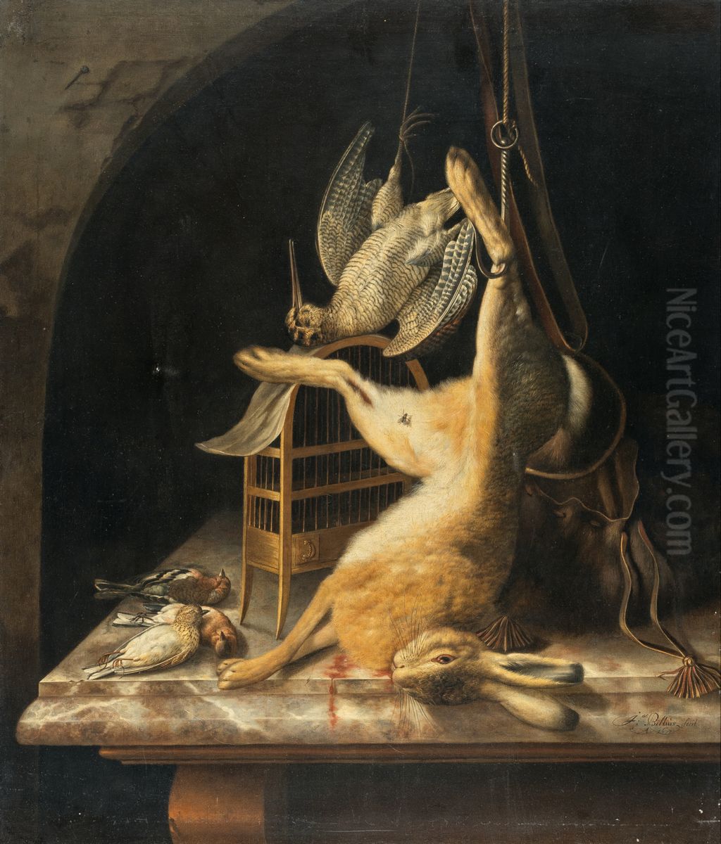 Hunt still life with a hare and asnipe Oil Painting by Jacob Biltius
