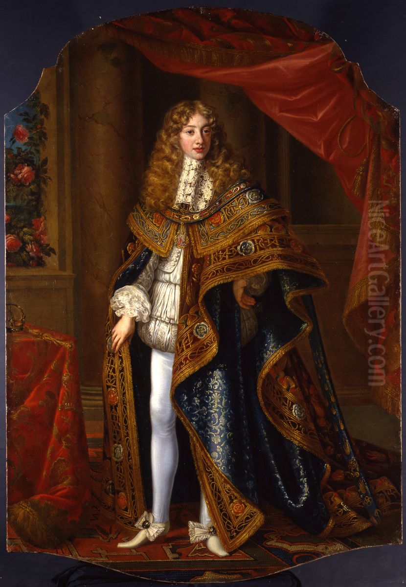 Vittorio Amedeo II as Duke of Savoy with ducal regalia Oil Painting by Giovanni Battista Curlando