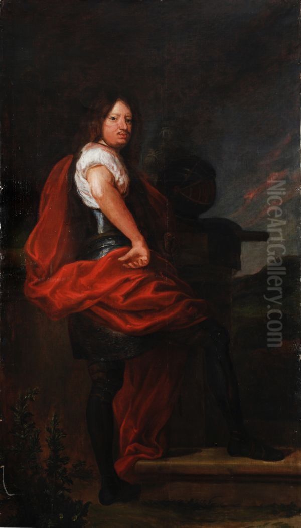 Portrait of John III Sobieski in armour. Oil Painting by Jerzy Siemiginowski-Eleuter