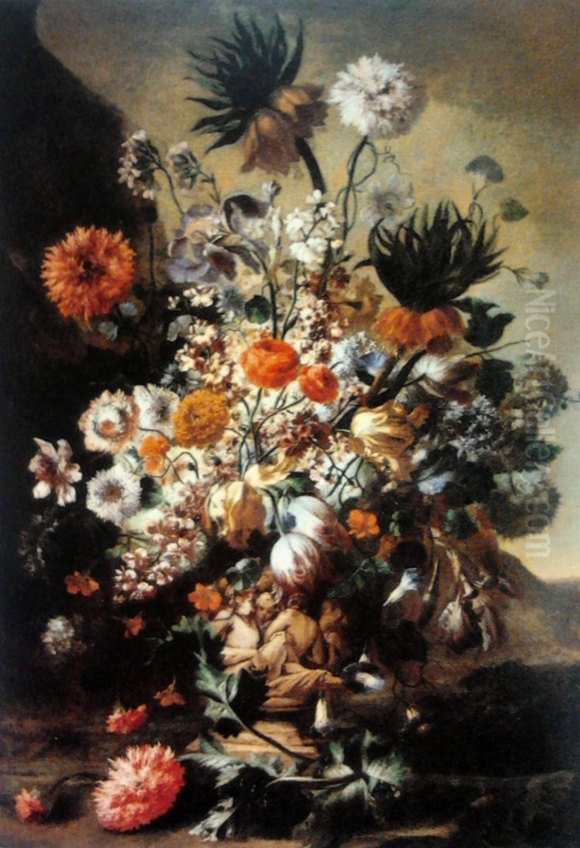 Still life with flowers. Oil Painting by Carel de Vogelaer