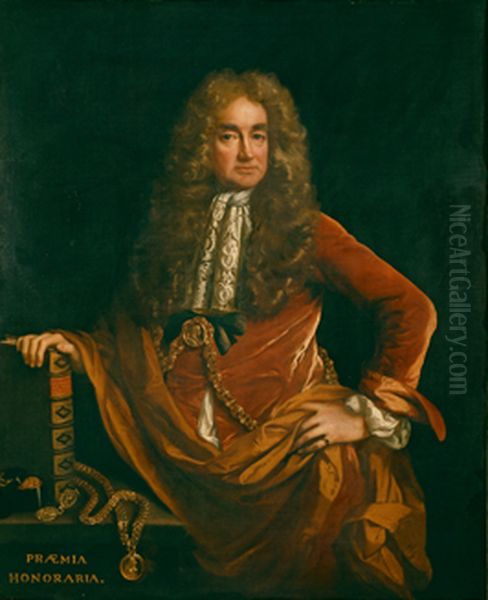 Portrait ofElias Ashmole(1617-1692) Oil Painting by John Riley