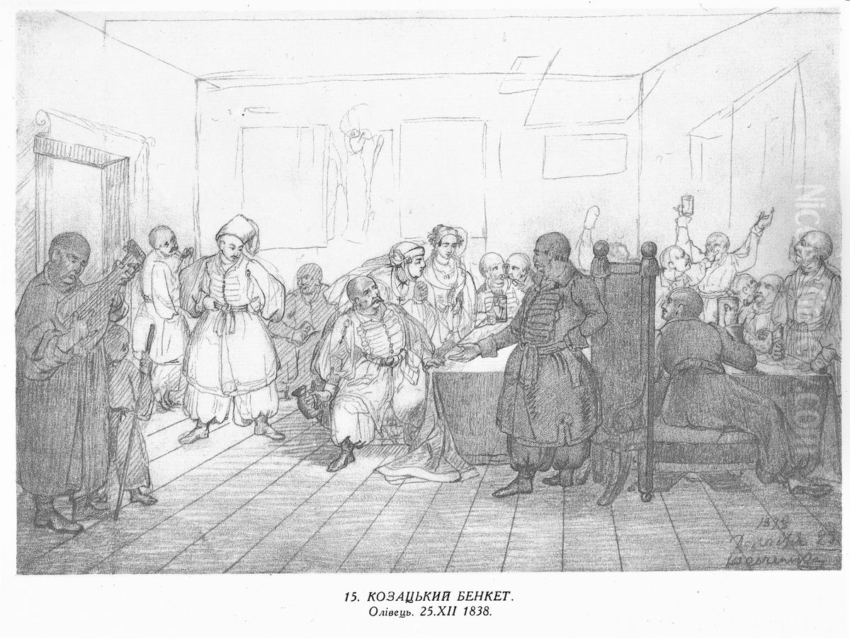 Fete cosaque Oil Painting by Taras Shevchenko