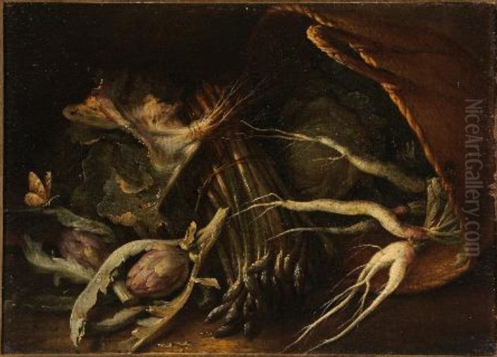 Still life with vegetables Oil Painting by Nicola van Houbraken