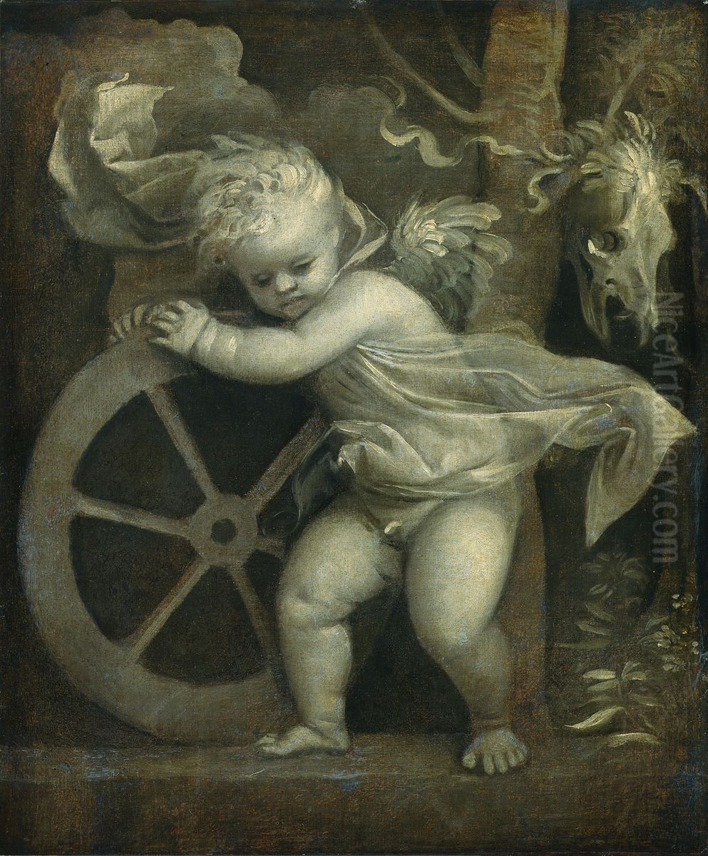 Cupid with the Wheel of Time Oil Painting by Titian