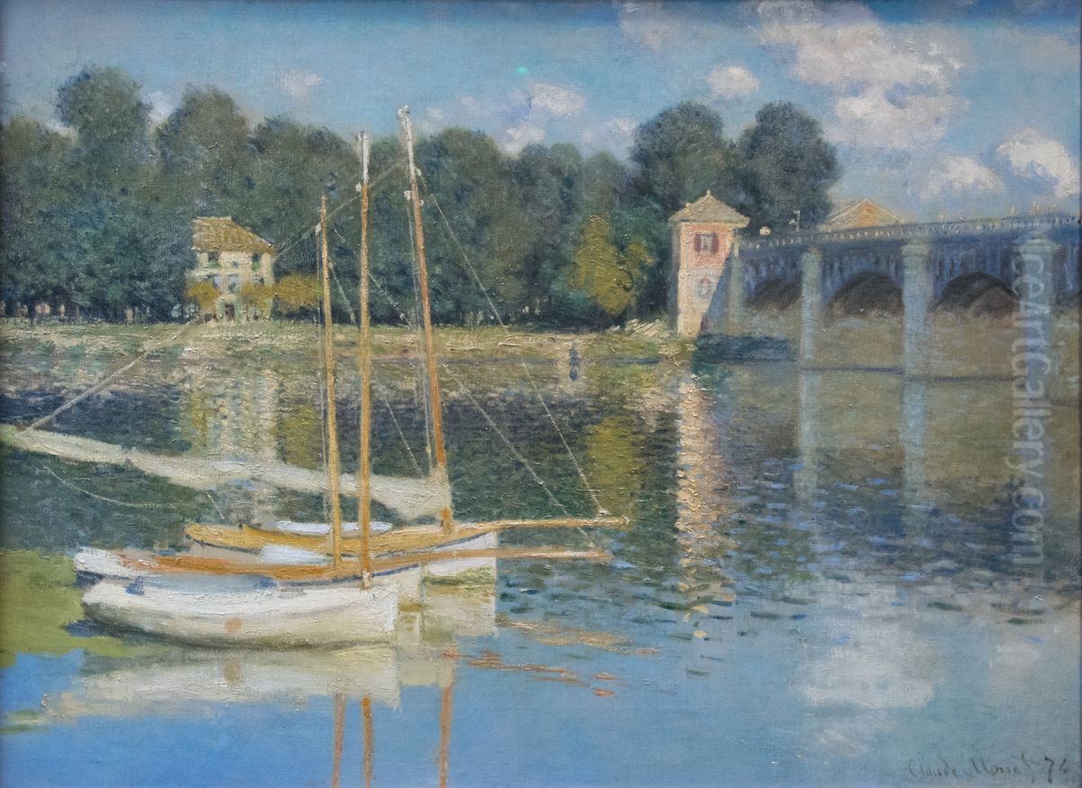 Le Pont d'Argenteuil Oil Painting by Claude Oscar Monet