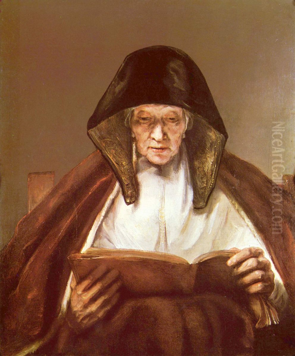 Old woman reading Oil Painting by Rembrandt