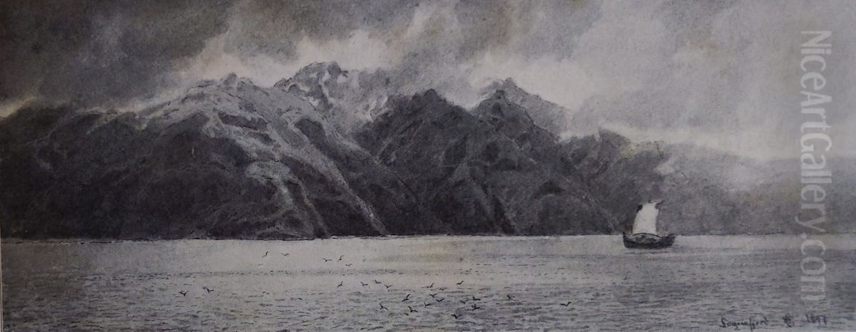 Sognefjord Oil Painting by Hans Gude