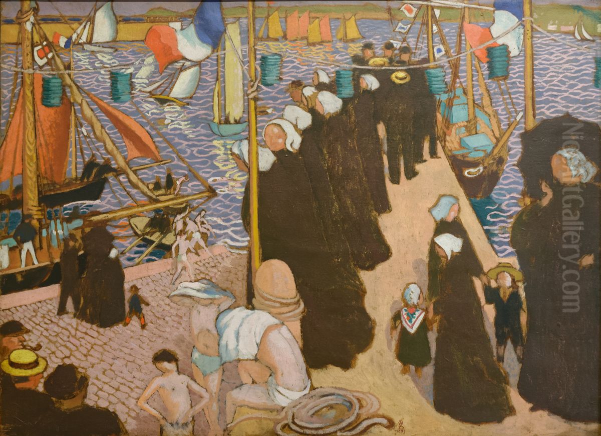 Regates a Perros-Guirec, vues de la jetee ouest Oil Painting by Maurice Denis
