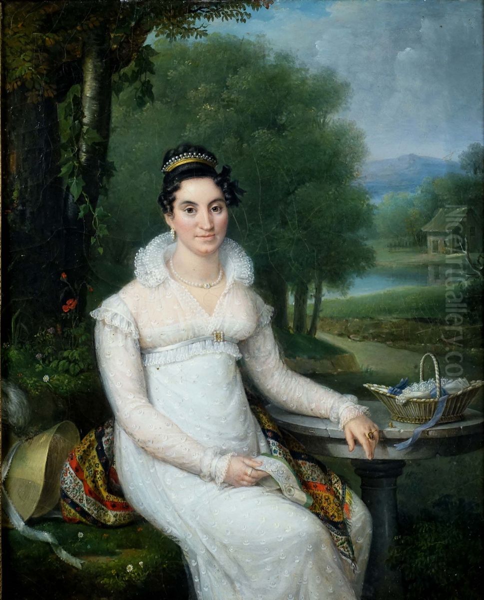 Portrait de Marie-Sophie Jannon Oil Painting by Jenny Berger-Desoras