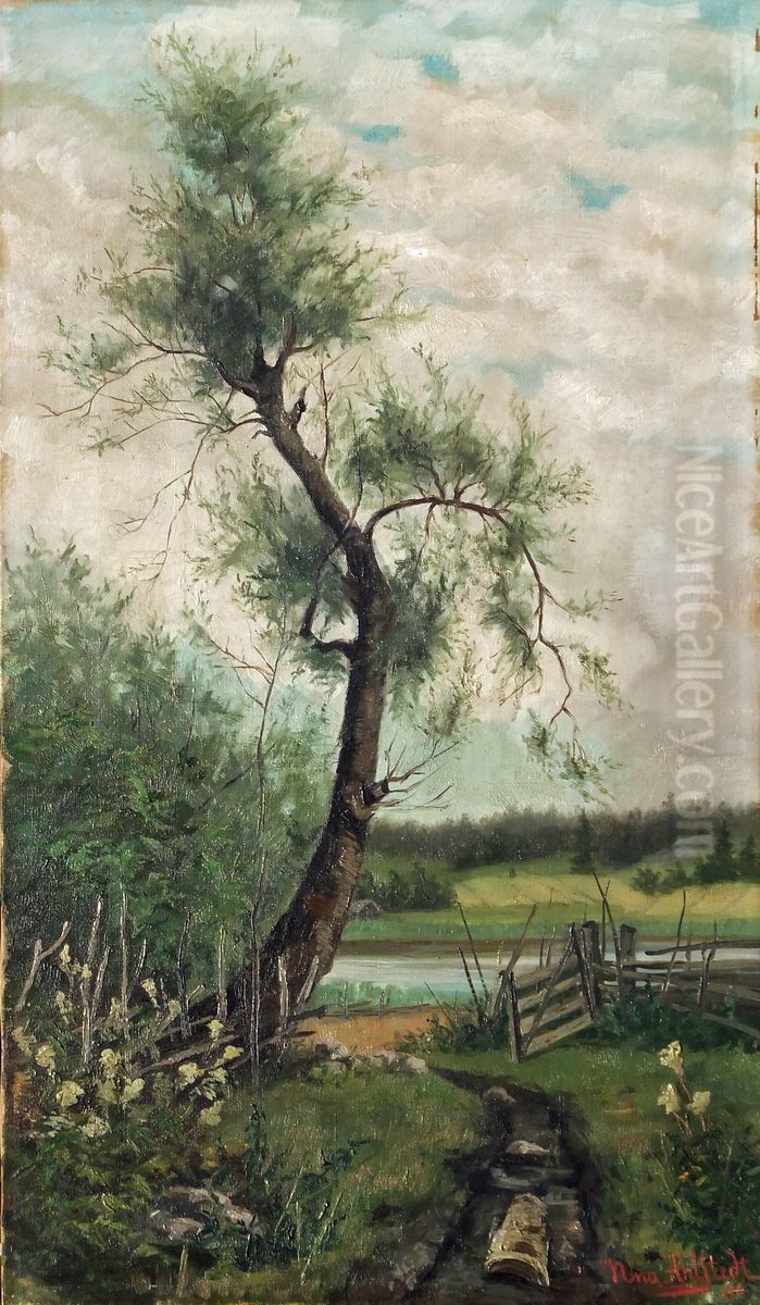 Grinden (The Gate) Oil Painting by Nina Ahlstedt