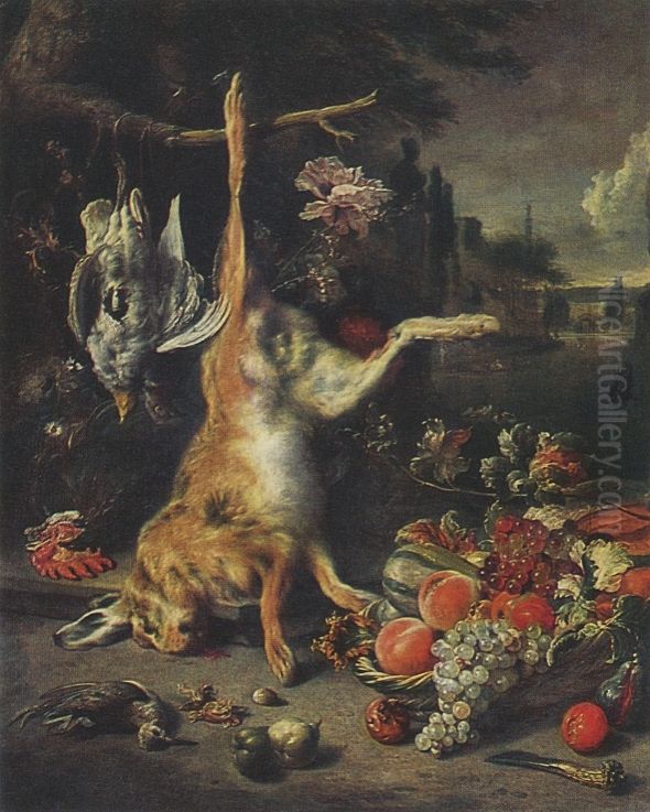 Still Life with Dead Hare Oil Painting by Jan Weenix