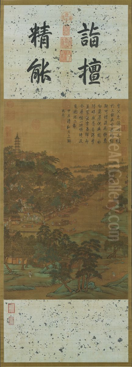 <<ming chou ying hu qiu tu zhou>> Oil Painting by Qiu Ying