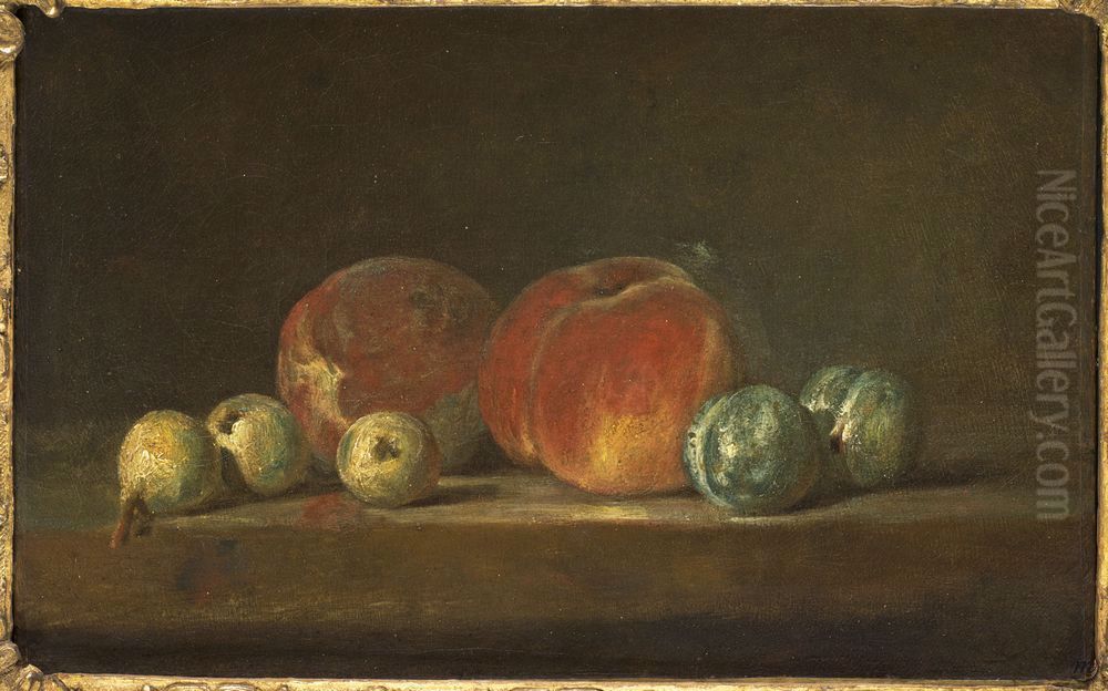 Peches et Prunes Oil Painting by Jean-Baptiste-Simeon Chardin