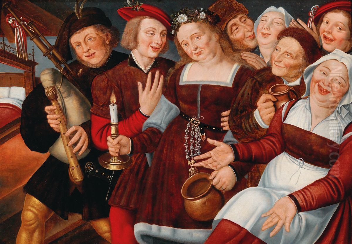 The bride being led to the bridal bed Oil Painting by Jan Matsys