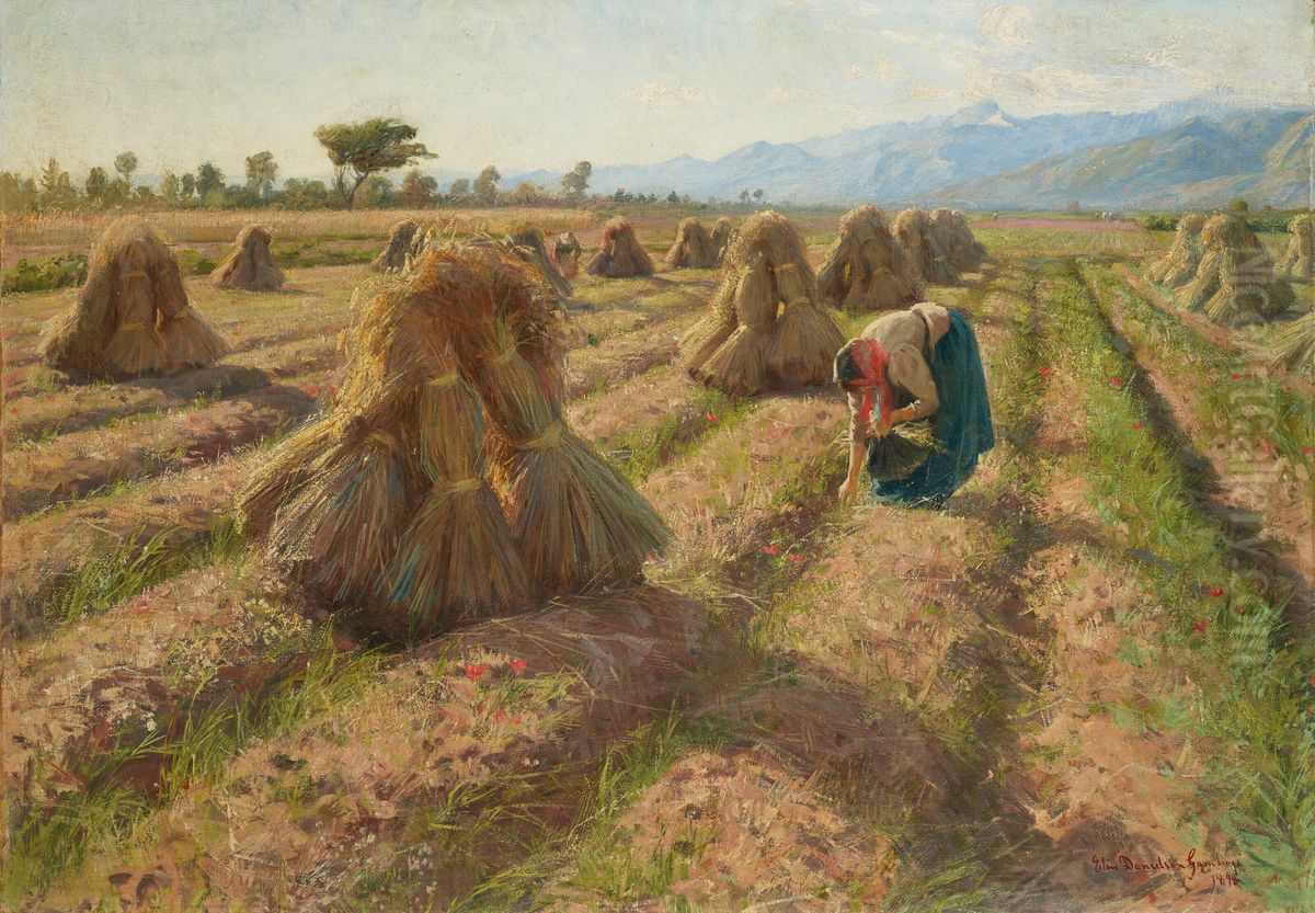 Harvest Oil Painting by Elin Danielson-Gambogi