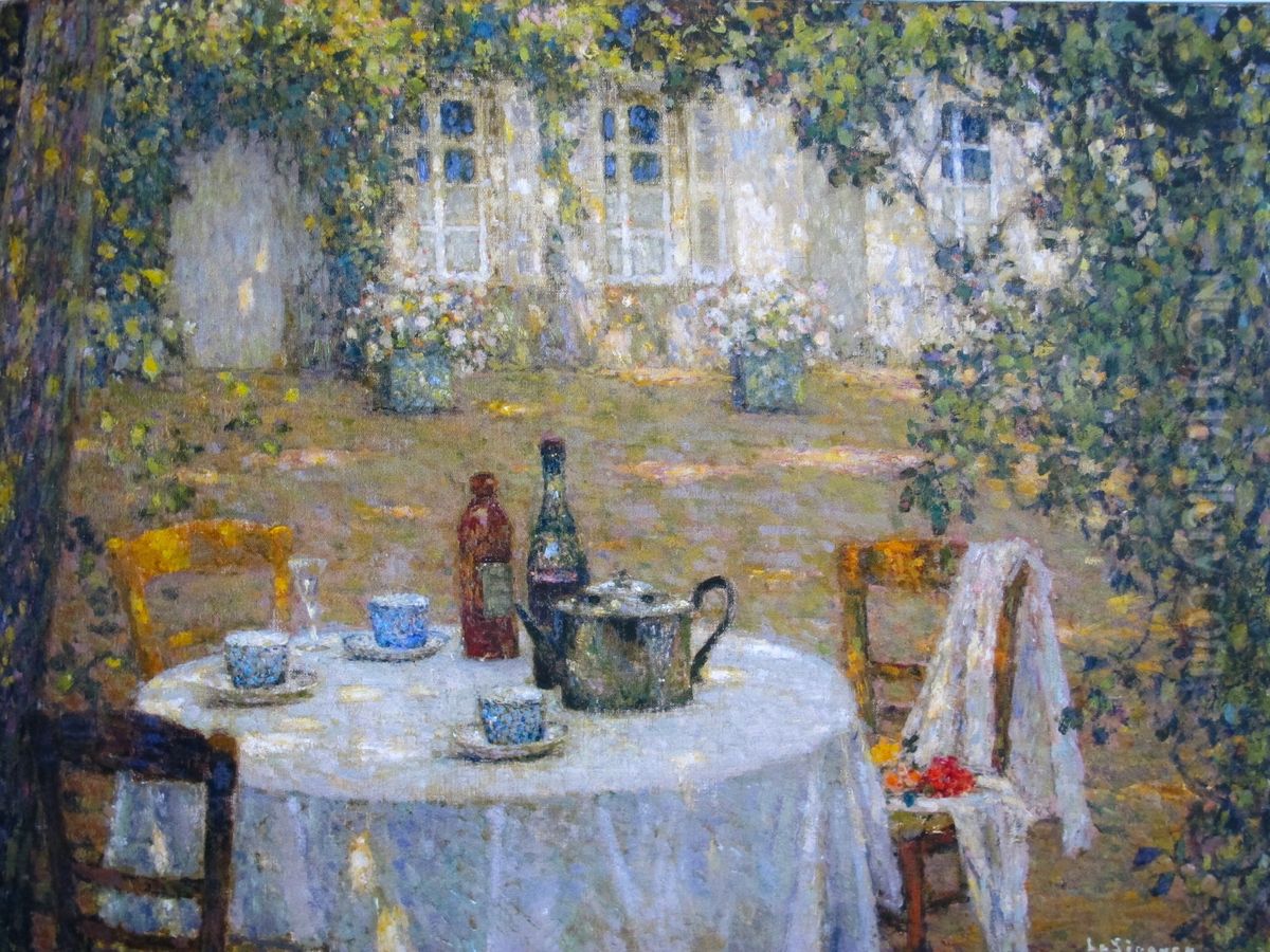 The Table in the Sun Oil Painting by Henri Le Sidaner