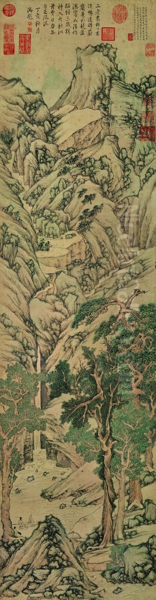 A Thousand Peaks Vying for Splendor Oil Painting by Wen Zhengming