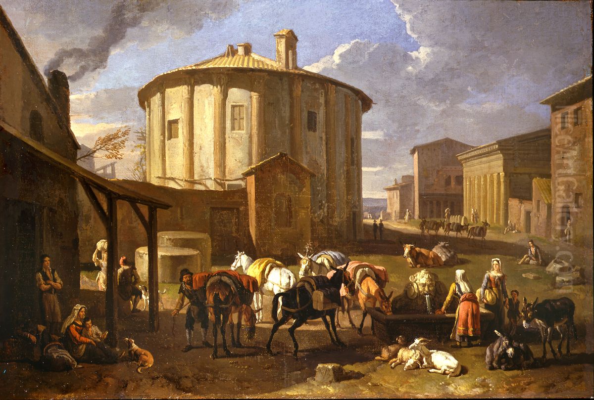 Tempio di Vesta Oil Painting by Pieter van Bloemen