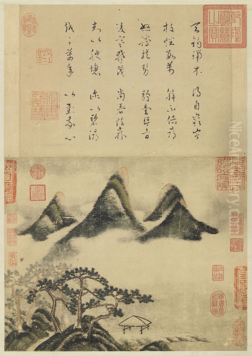 zhong wen: chun shan rui song Oil Painting by Mi Fu