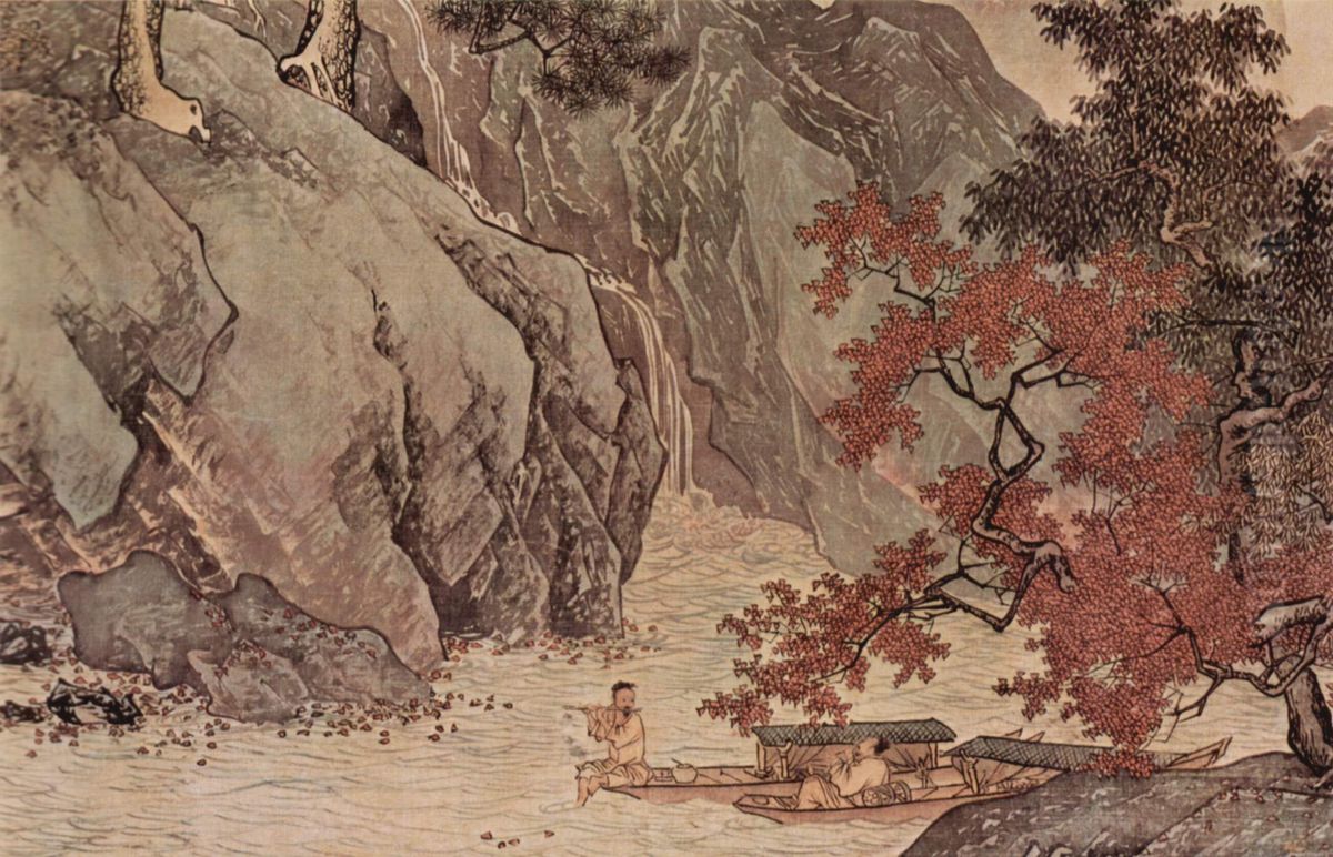 Einsame Fischer am Fluss im Herbst Oil Painting by Tang Yin