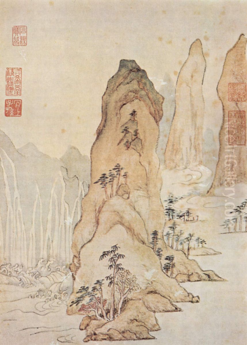 zhong wen: ming wen jia du fu shi yi Oil Painting by Wen Jia