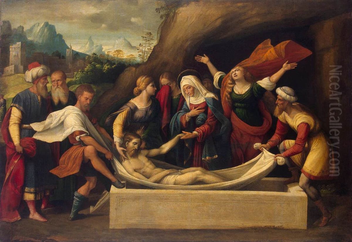 Entombment Oil Painting by Benvenuto Tisi