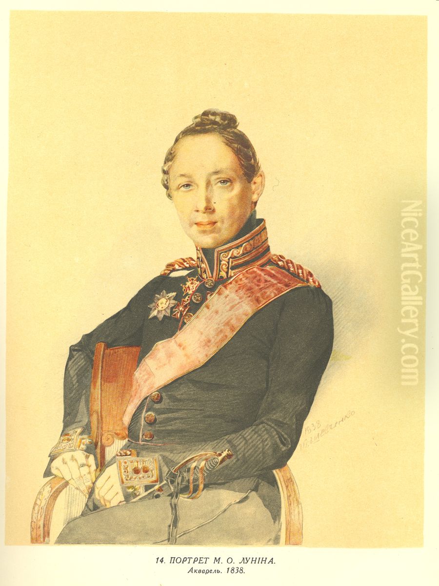 Portrait of Nikolai Alexandrovich Lunin Oil Painting by Taras Shevchenko