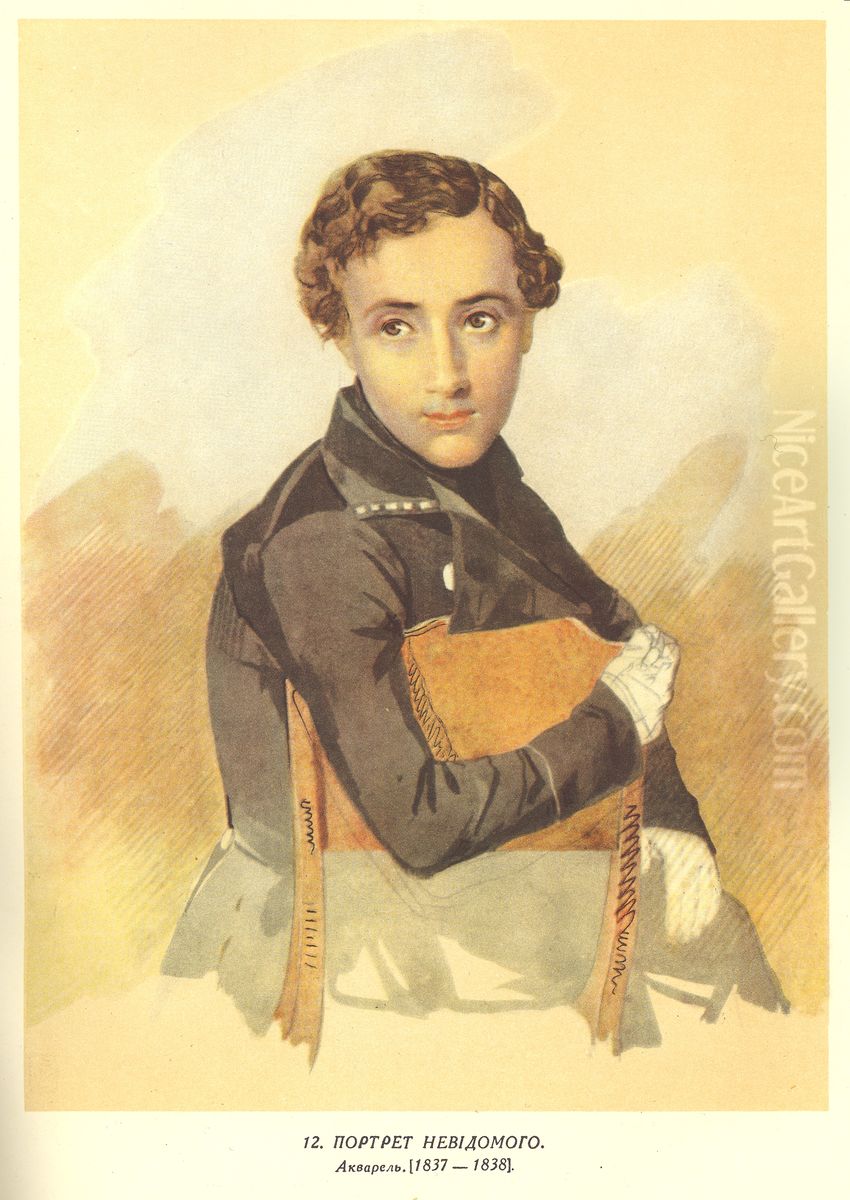 Portret nevidomogo (Sevcenko) Oil Painting by Taras Shevchenko