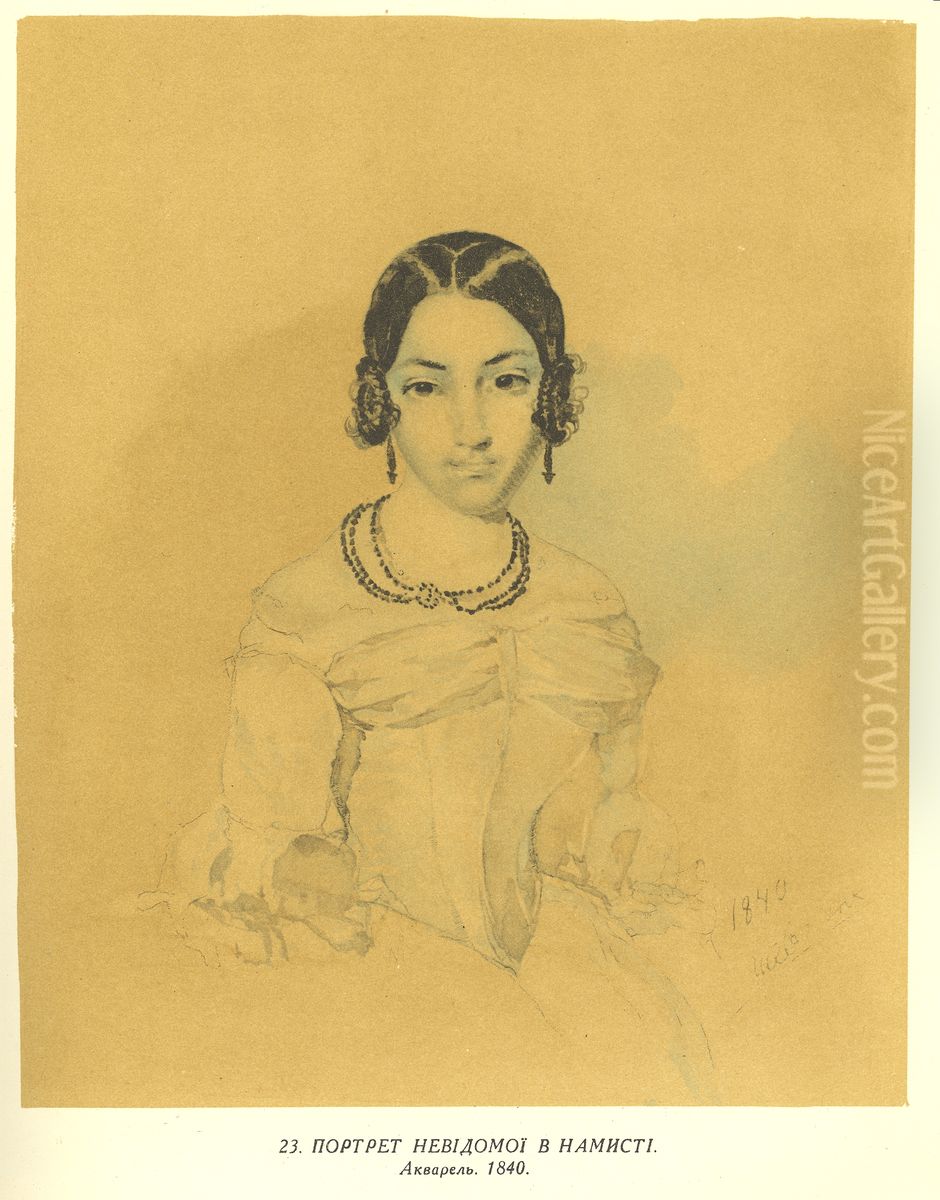 Portret nevidomoi v namisti Oil Painting by Taras Shevchenko